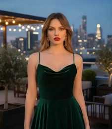 "الممثلة نيلسو بيرفين أكتاش في دور روزا من مسلسل تحت نفس المطر، تظهر بملابس انيقة."