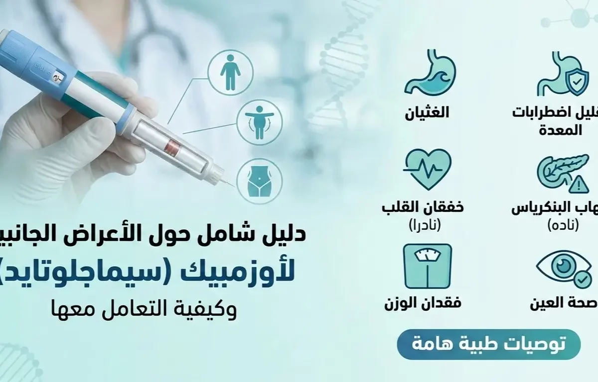 دليل الأعراض الجانبية لأوزمبيك (سيماجلوتايد) وكيفية التعامل معها