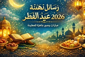 رسائل تهنئة عيد الفطر 2026  قصيرة ورسمية مع صور