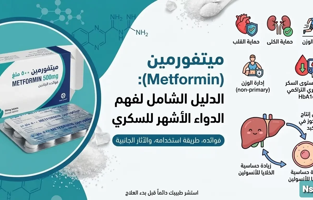 ميتفورمين (Metformin): الجرعة الصحيحة، الفوائد، الآثار الجانبية